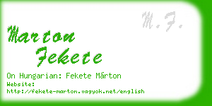marton fekete business card
