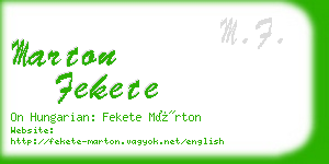 marton fekete business card